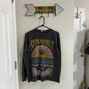 O'Neill Mens Black Sunshine Graphic Long Sleeve Shirt Size XS